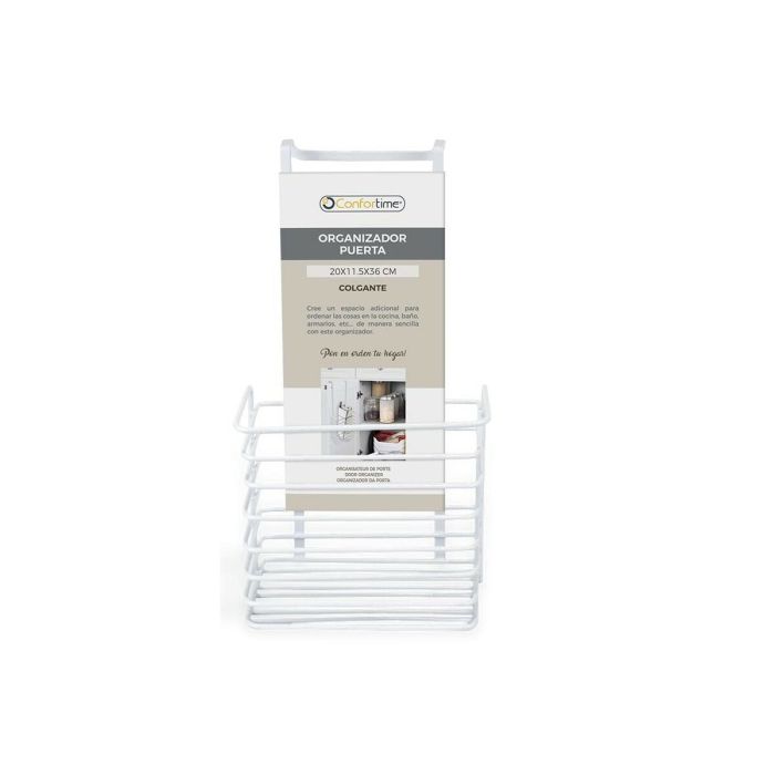 Cesta para Estante de Cocina Confortime 19 x 12 x 36 cm Blanco (12 Unidades) 1