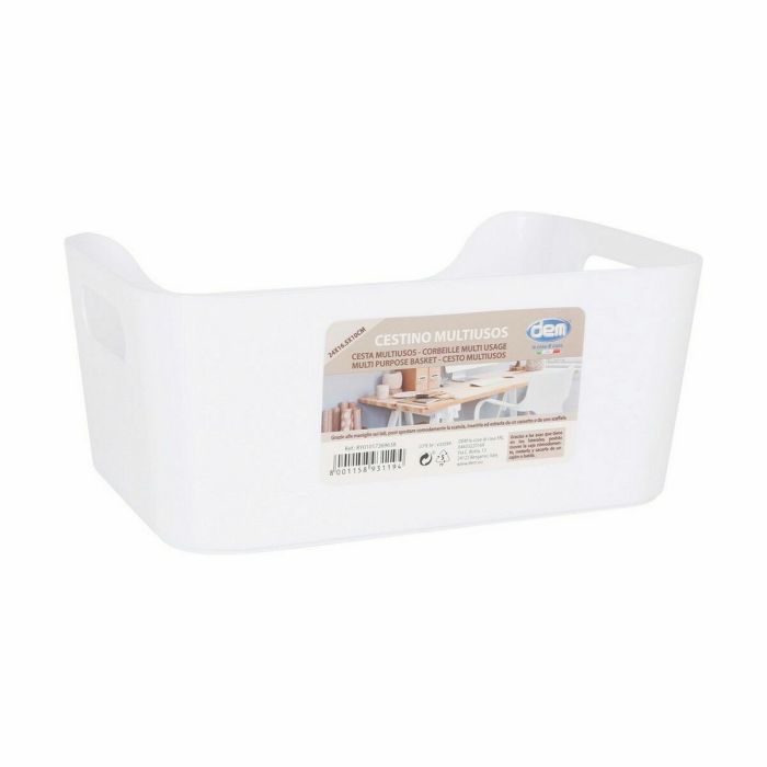 Cesta Multiusos Confortime Blanco 24 x 16,5 x 10 cm (24 Unidades) 1