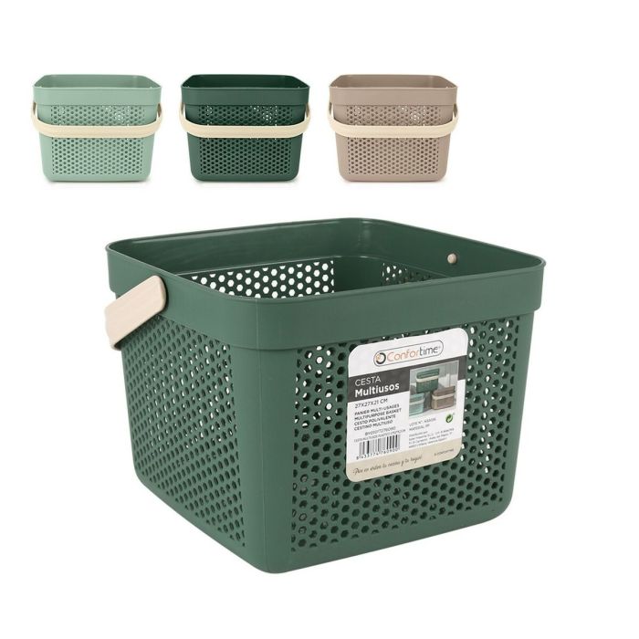 Cesta Multiusos Confortime Plástico 12 L 27 x 27 x 21 cm (12 Unidades) 1