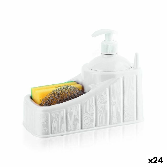 Dispensador de Jabón 2 en 1 para Fregadero Privilege Plástico Blanco (24 Unidades)
