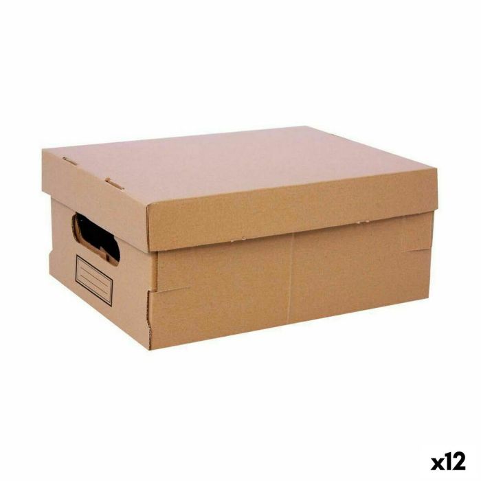 Caja de Almacenaje con Tapa Confortime Cartón 30 x 22,5 x 12,5 cm (12 Unidades)
