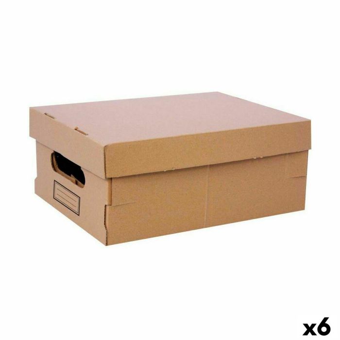 Caja de Almacenaje con Tapa Confortime Cartón 36,5 x 28,5 x 16,5 cm (6 Unidades)