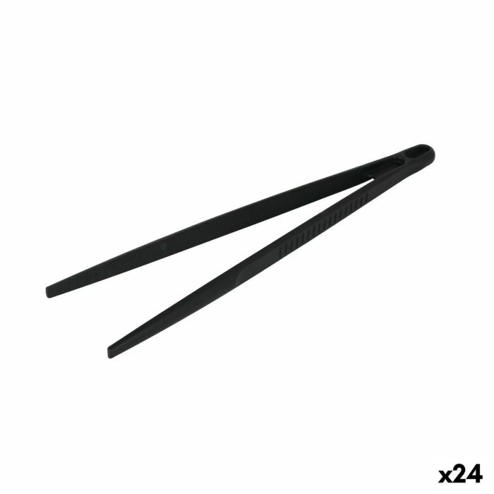 Pinzas de Cocina Quttin Negro Nailon 28 x 8 x 1,7 cm (24 Unidades)
