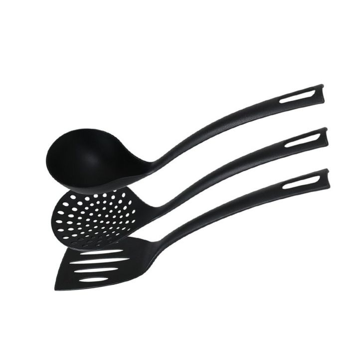 Juego de Utensilios de Cocina Quttin   Nailon Negro 3 Piezas (20 Unidades) 1