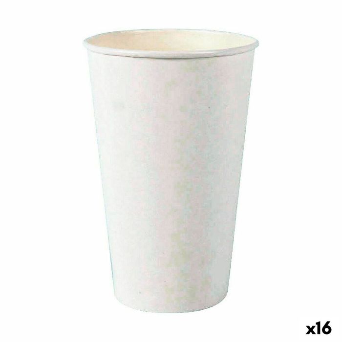 Set de Vasos Algon Desechables Cartón Blanco 6 Piezas 450 ml (16 Unidades)