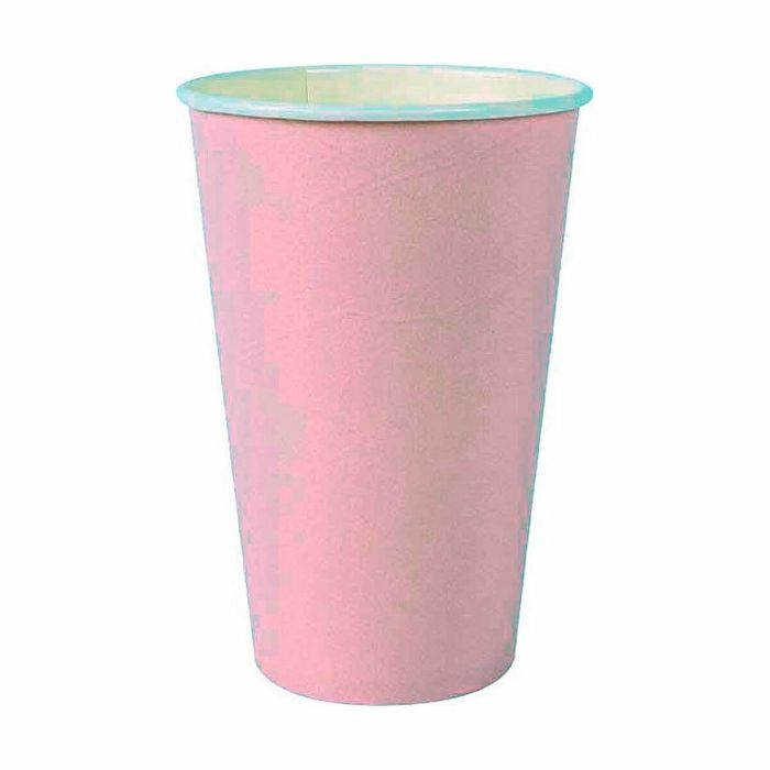 Set de Vasos Algon Desechables Cartón Rosa 7 Piezas 450 ml (16 Unidades) 1