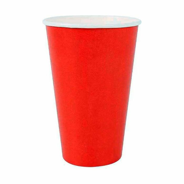 Set de Vasos Algon Desechables Cartón Rojo 10 Piezas 350 ml (20 Unidades) 1