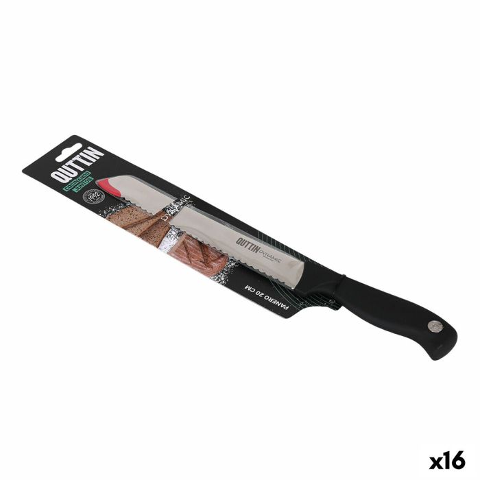 Cuchillo para Pan Quttin Dynamic Negro Plateado 20 cm (16 Unidades)