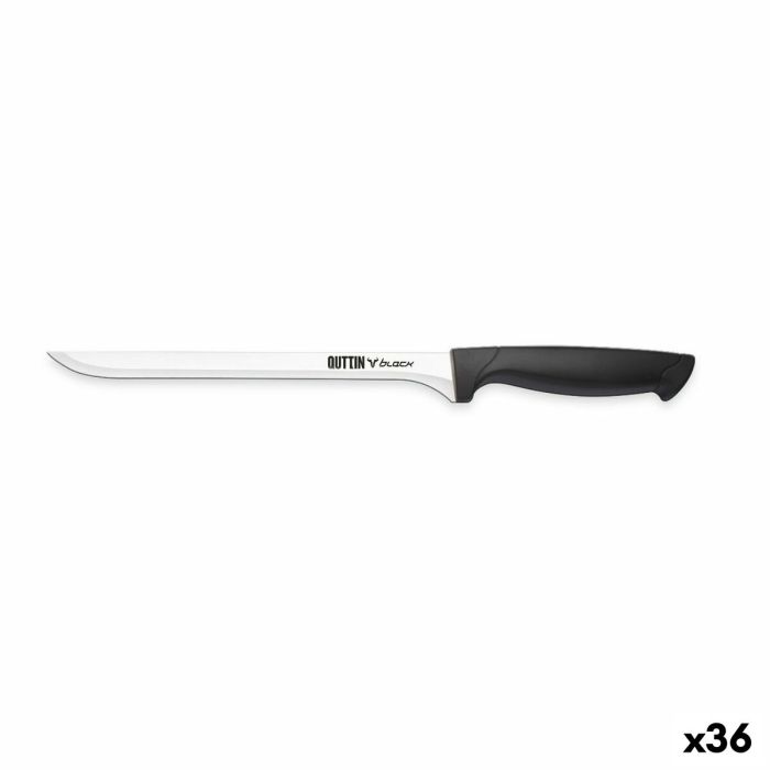 Cuchillo Jamonero Quttin Black Negro Plateado 22 cm (36 Unidades)