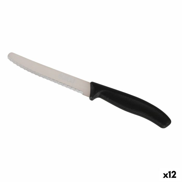 Set de Cuchillos Quttin Negro Plateado 6 Piezas 21,2 cm (12 Unidades)