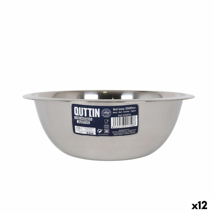 Bol Quttin Quttin Acero Inoxidable 3,5 L Ø 28,4 x 9,7 cm Mezclador (12 Unidades)