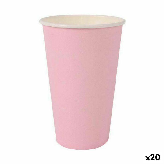 Set de Vasos Algon Desechables Cartón Rosa 10 Piezas 330 ml (20 Unidades)