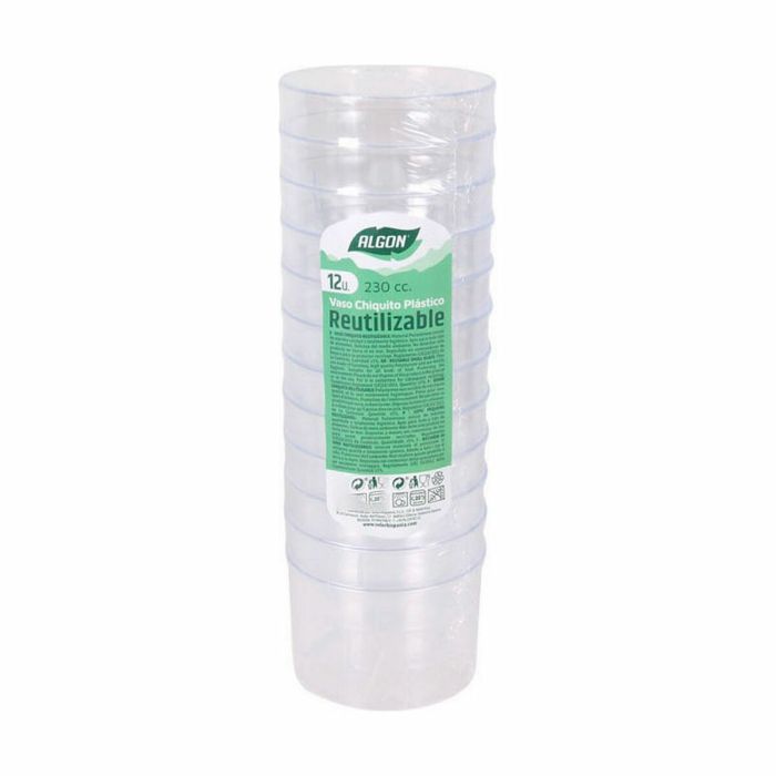 Set de vasos reutilizables Algon 230 ml Plástico 12 Piezas (20 Unidades) 2