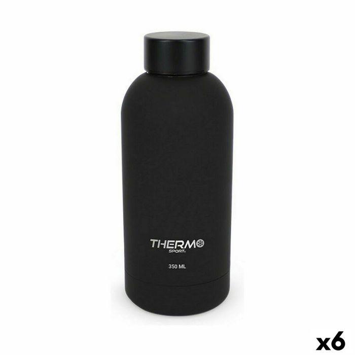 Botella Térmica ThermoSport Soft Touch Negro 350 ml (6 Unidades)
