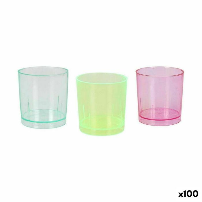 Set de Vasos de Chupito Algon Reutilizable Multicolor 10 Piezas 30 ml (100 Unidades)