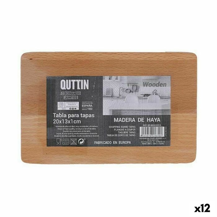Tabla de cortar Quttin 20 x 13 x 1 cm (12 Unidades)