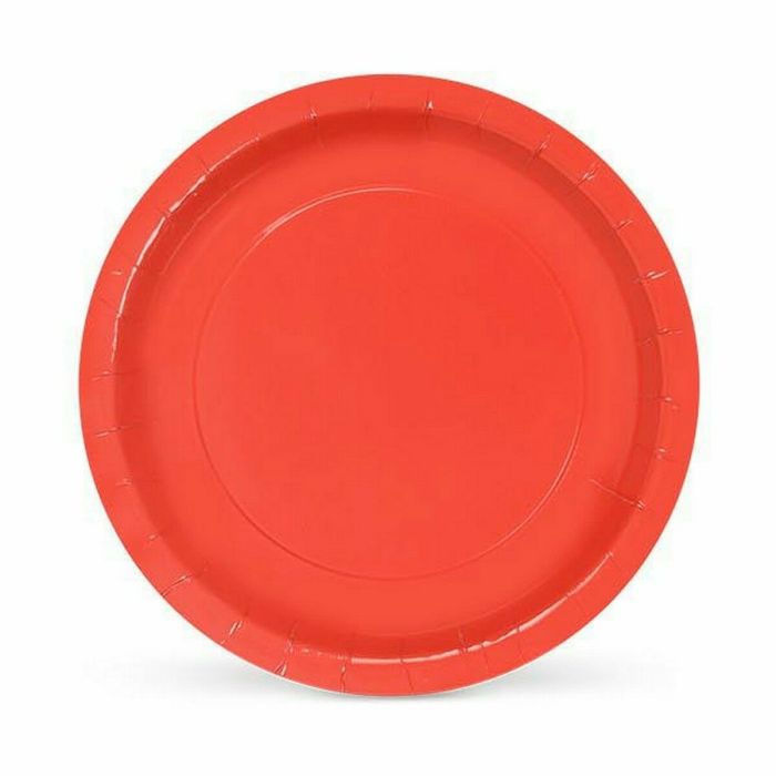 Set de Platos Algon Desechables Cartón Rojo 10 Piezas 20 x 20 x 1,5 cm (36 Unidades) 1