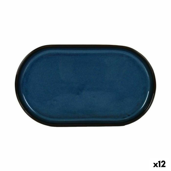 Bandeja de Aperitivos La Mediterránea Chester Azul Ovalado 25,3 x 13,5 x 2,6 cm (12 Unidades)