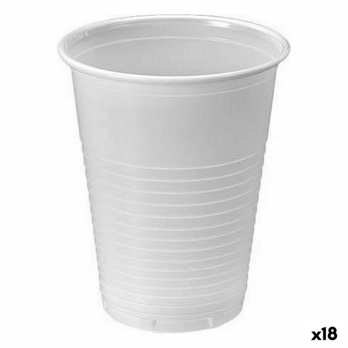 Set de vasos reutilizables Algon Blanco 50 Piezas 200 ml (18 Unidades)