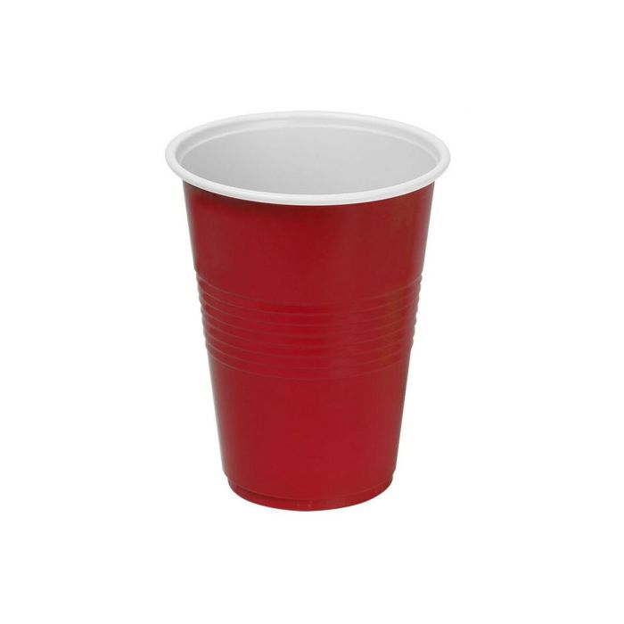 Set de vasos reutilizables Algon Plástico Rojo 10 Piezas 450 ml (18 Unidades) 1