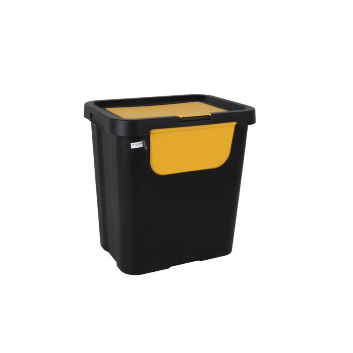 Cubo de Basura para Reciclaje Tontarelli Moda double Amarillo (6 Unidades) 24 L 1