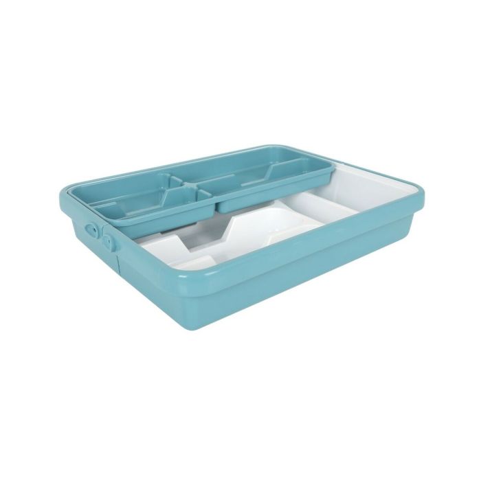 Organizador para Cubiertos Tontarelli Mixy Turquesa 31,7 x 41,8 x 7,7 cm Extensible (12 Unidades) 1