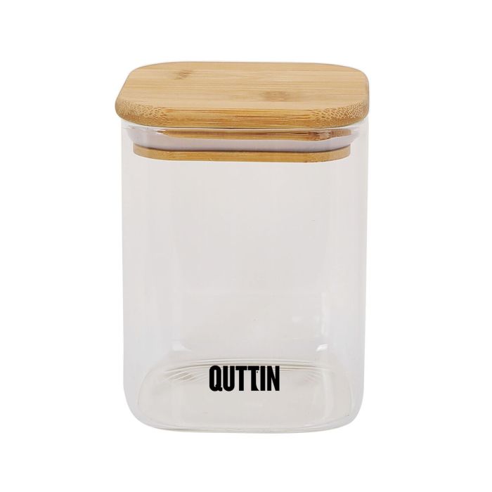 Recipiente Conservador de Alimentos Quttin Bambú Vidrio de Borosilicato Cuadrado 480 ml (12 Unidades) 2