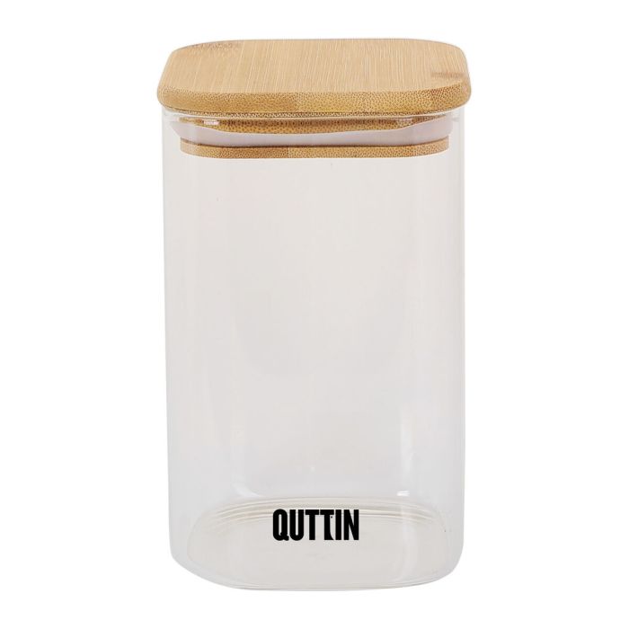 Recipiente Conservador de Alimentos Quttin Bambú Vidrio de Borosilicato Cuadrado 720 ml (12 Unidades) 2