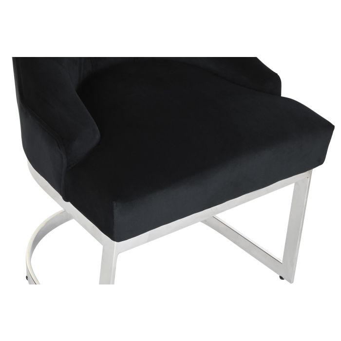 Silla Moderno DKD Home Decor Negro Plateado 58 x 93 x 60 cm 1