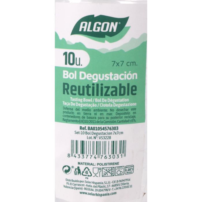 Set 10 Boles Degustación 7x7 cm Algon (24 Cajas) 6 Set 10 Boles Degustación 7x7 cm Algon (24 Cajas) 6