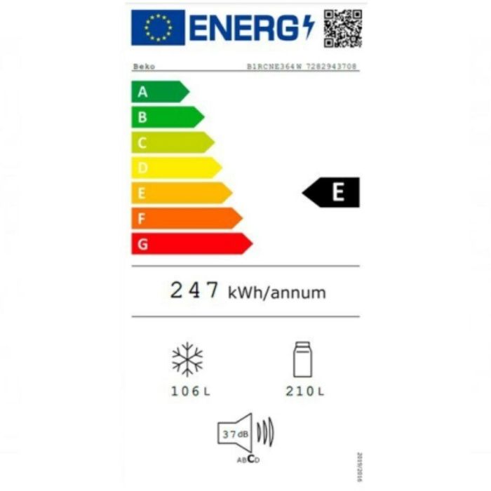 Frigorífico combinado BEKO B1RCNE364W Blanco Negro (186 x 60 cm) 1