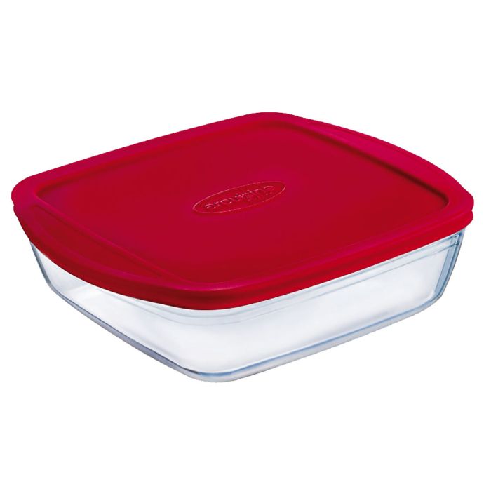 Fiambrera Rectangular con Tapa Ô Cuisine Cook&store Ocu Rojo 2,5 L 28 x 20 x 8 cm Silicona Vidrio (5 Unidades) 1
