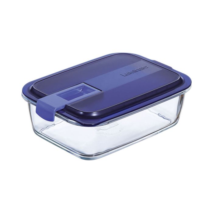 Fiambrera Hermética Luminarc Easy Box Azul Vidrio (6 Unidades) (1,22 L) 1