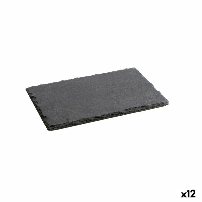 Bandeja de Cerámica Efecto Pizarra Quid Gastro Fresh Negro (40 x 30 cm) (12 Unidades)