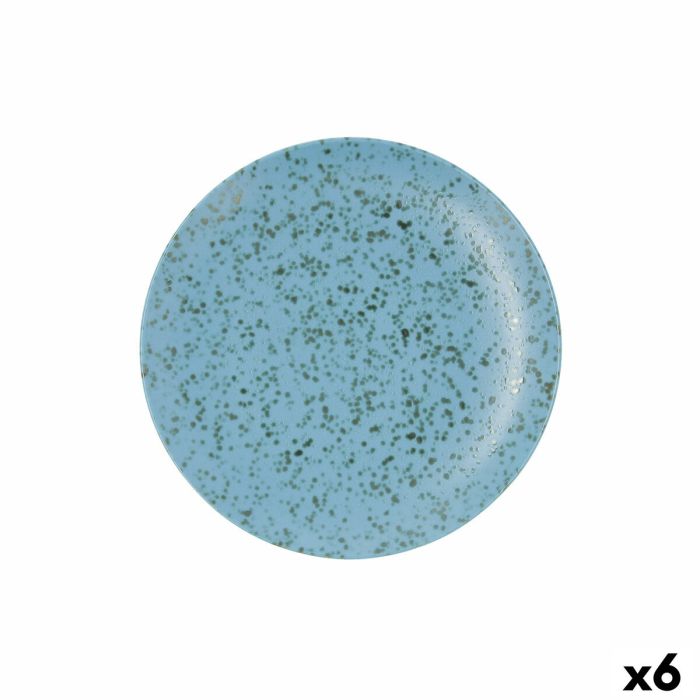Plato Llano Ariane Oxide Cerámica Azul (Ø 24 cm) (6 Unidades)