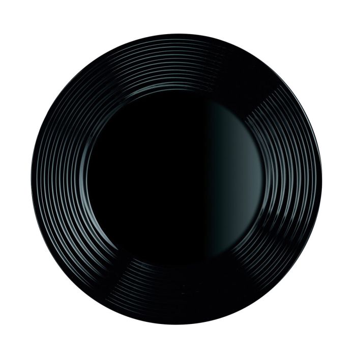 Plato Llano Luminarc Harena Negro Vidrio (25 cm) (24 Unidades) 2