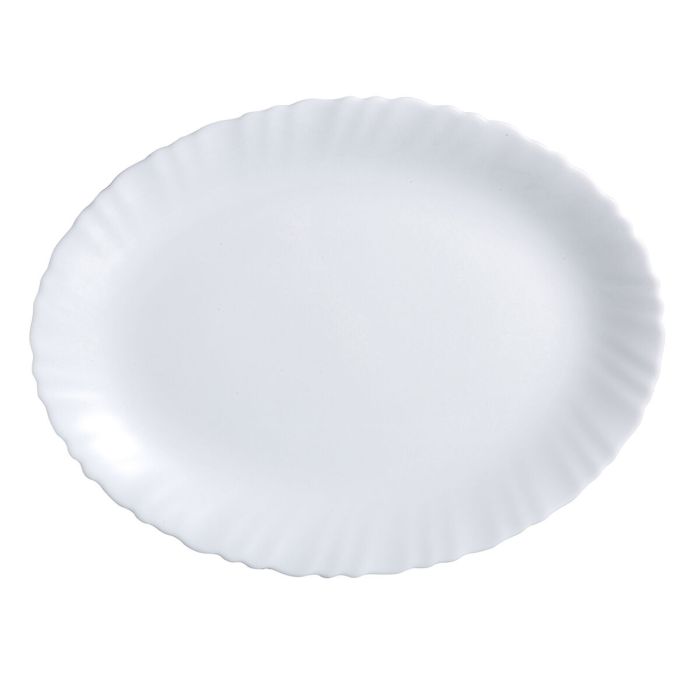 Fuente de Cocina Luminarc Feston Ovalado Blanco Vidrio (Ø 33 cm) (6 Unidades) 1