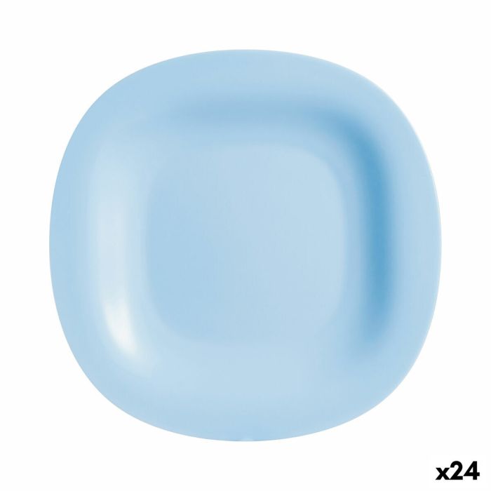 Plato Llano Luminarc Carine Azul Vidrio (Ø 27 cm) (24 Unidades)
