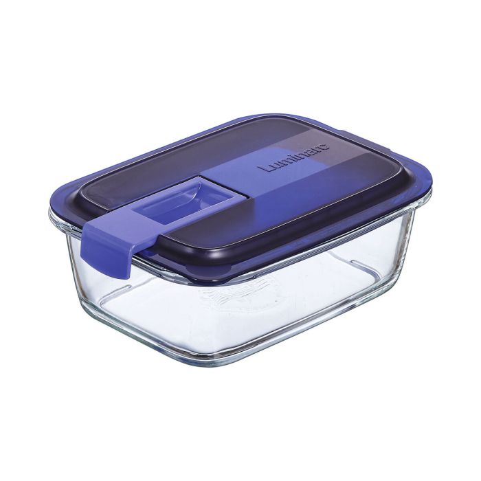 Fiambrera Hermética Luminarc Easy Box Azul Vidrio (6 Unidades) (820 ml) 1