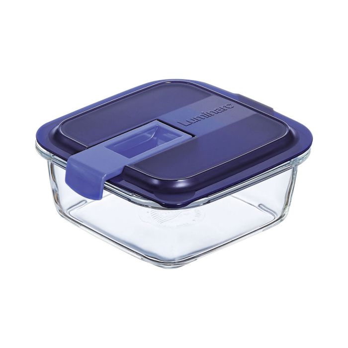 Fiambrera Hermética Luminarc Easy Box Azul Vidrio (760 ml) (6 Unidades) 2
