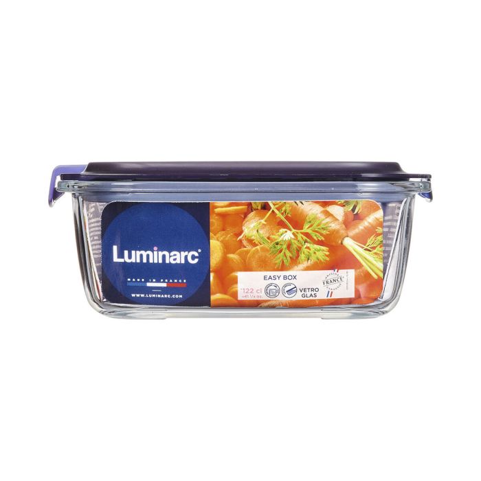 Fiambrera Hermética Luminarc Easy Box Azul Vidrio (6 Unidades) (1,22 L) 2