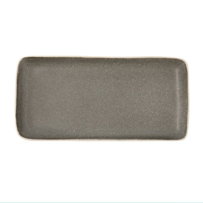 Bandeja de Aperitivos Bidasoa Gio Rectangular Gris 28 x 14 cm Cerámica (4 Unidades) 1