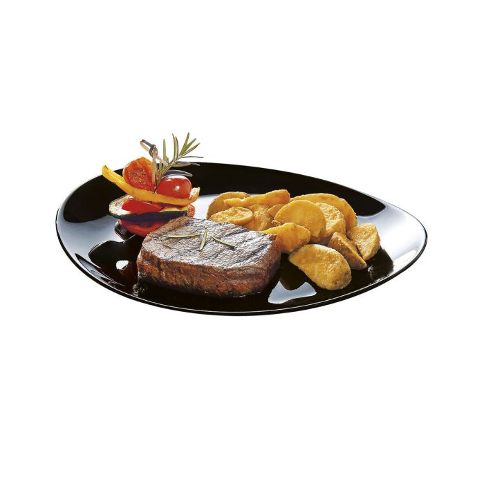 Plato Llano Luminarc Friends Time Negro Vidrio 30 x 26 cm Carne (12 Unidades) 5