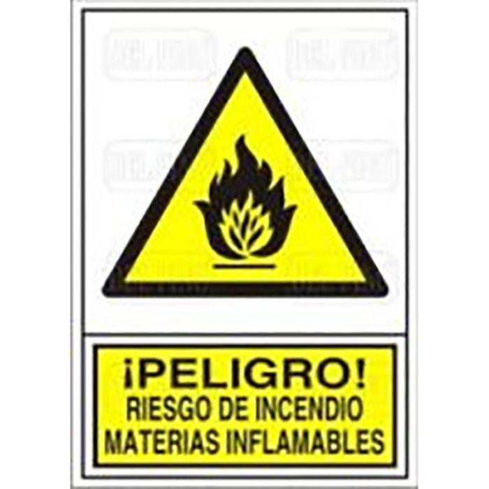 Duver Señal Peligro Riesgo Incendio Material Inflamable PVC 420x297mm