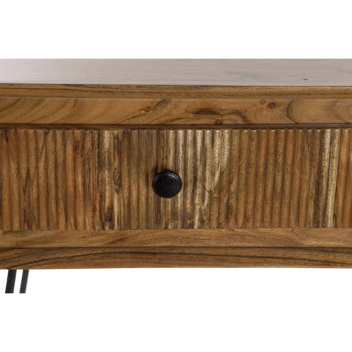 Consola DKD Home Decor 118 x 40 x 77 cm Negro Metal Marrón Acacia 2