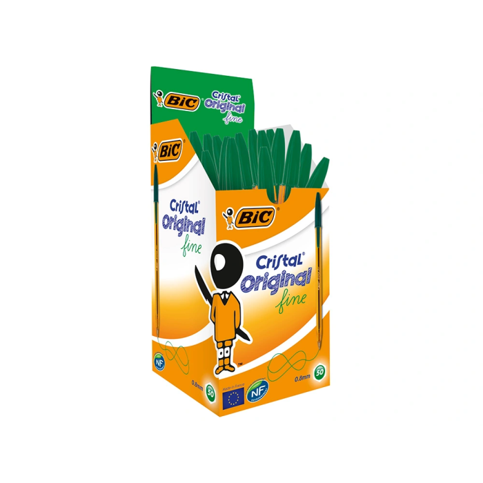 Bic Bolígrafo Cristal Punta Fina Verde 0,8 mm Escritura Nítida 4