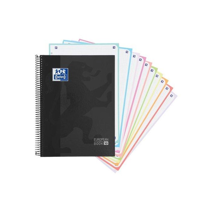Oxford Cuaderno Espiral Europeanbook 10 Classic A4+ 150 Hojas Cuadro 5mm Tapa Extradura Write&Erase Compatible Scribzee