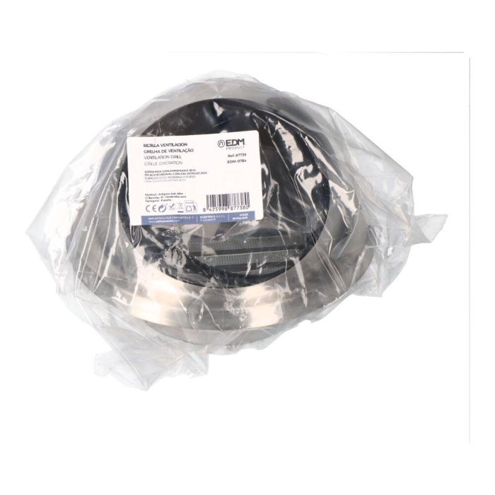 Edm Rejilla ventilación acero inoxidable copa empotrable ø125 mm 1 Edm Rejilla ventilación acero inoxidable copa empotrable ø125 mm 1