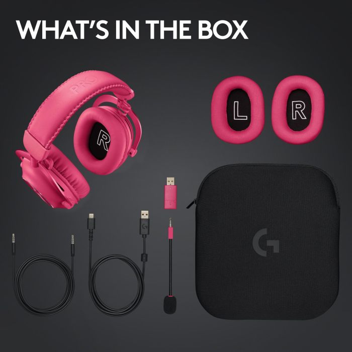 Logitech PRO X 2 Lightspeed WRLS Auriculares Inalámbricos Gaming Sonido Envolvente Rosa 6 Logitech PRO X 2 Lightspeed WRLS Auriculares Inalámbricos Gaming Sonido Envolvente Rosa 6