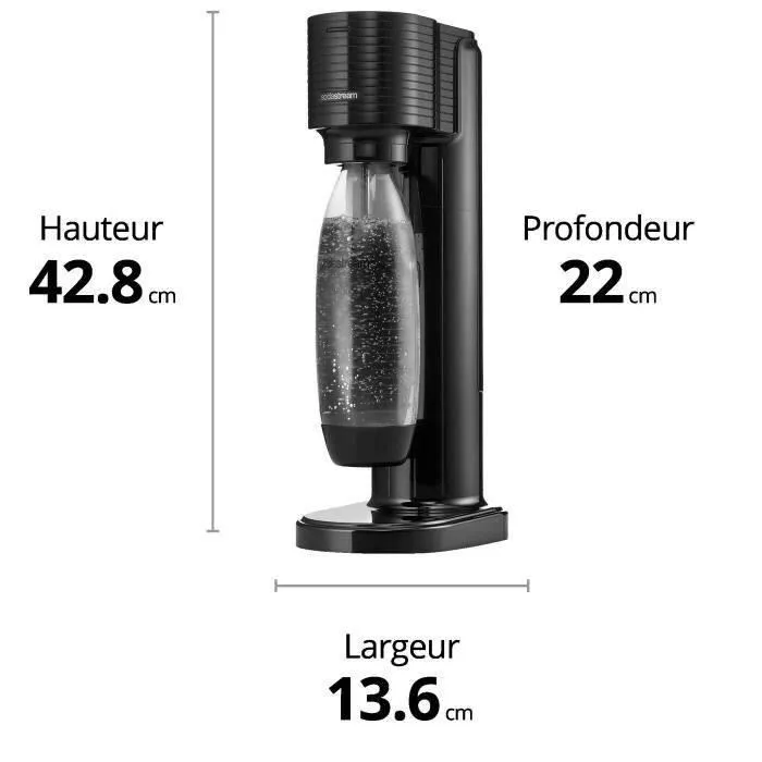 SodaStream GAIA Carbonatadora Negro Fácil de Usar Incluye Botella de Carbonatación 5